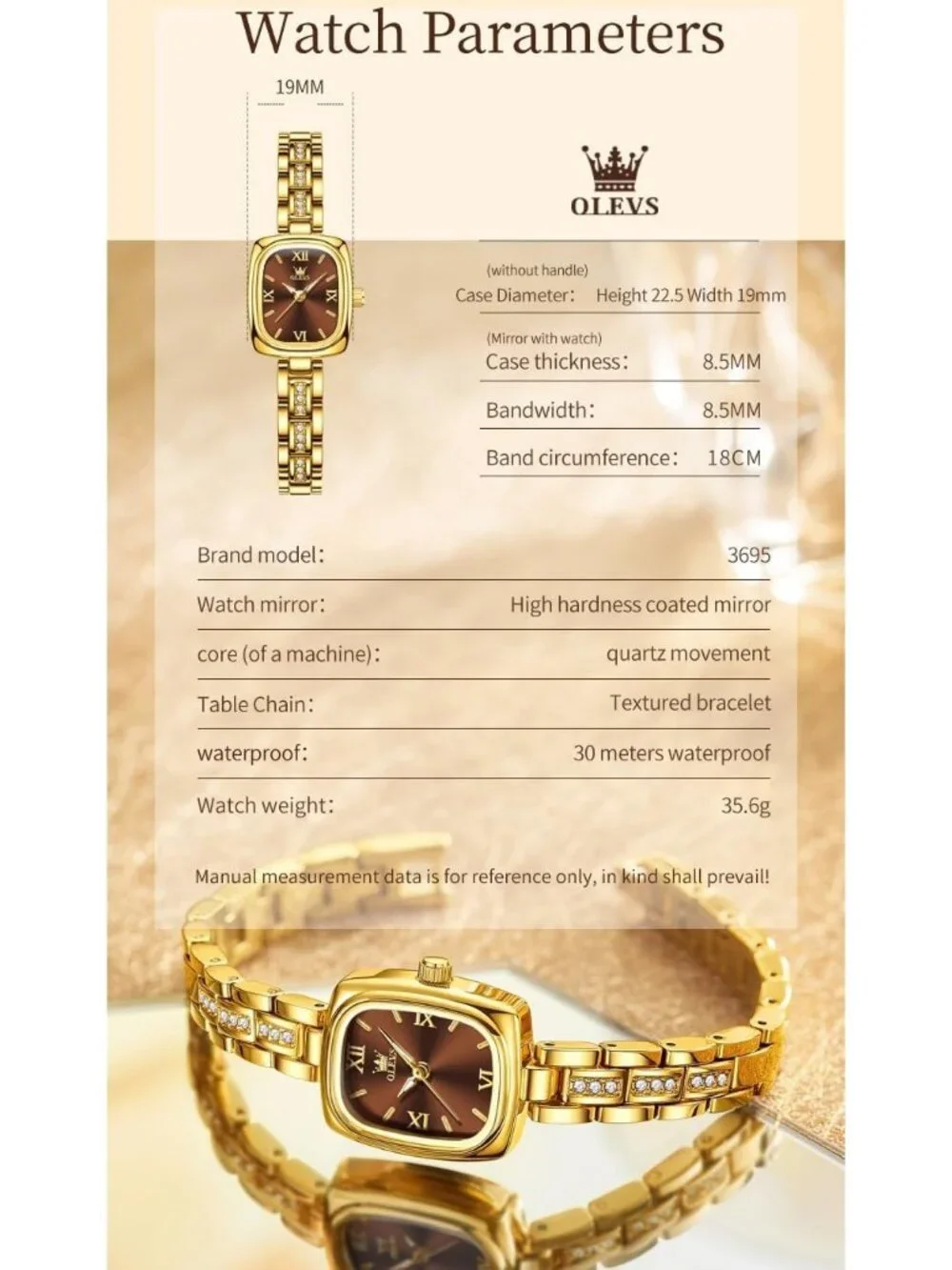 Women's Brown Set Shinning Elegant Luxury Necklaces & Bracelets Wrist Watches